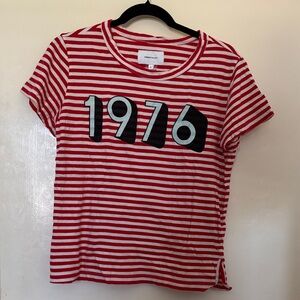 Current/Elliot Red and White Striped 1976 T-Shirt